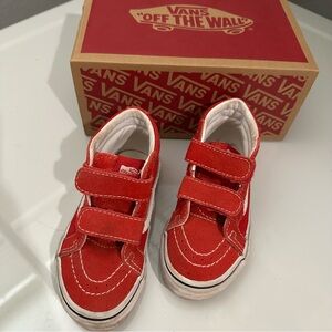 Vans Kids' Vibrant Red Velcro Sneakers